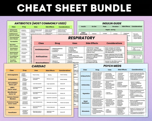 Nursing Cheat Sheet Bundle